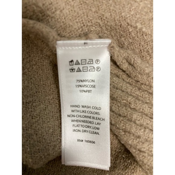 Rachel Zoe Cardigan LARGE Tan Open Front Fleece Knit Sherpa Cozy Minimalist Boho - Picture 5 of 5